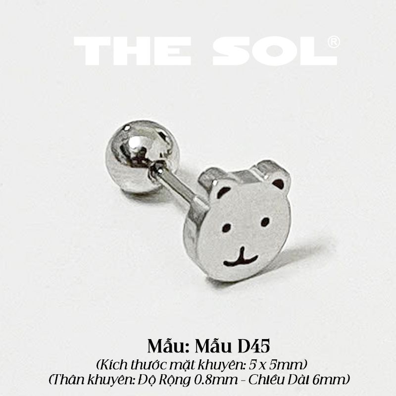 Khuyên Tai Titan Bear's Head - Mẫu D45