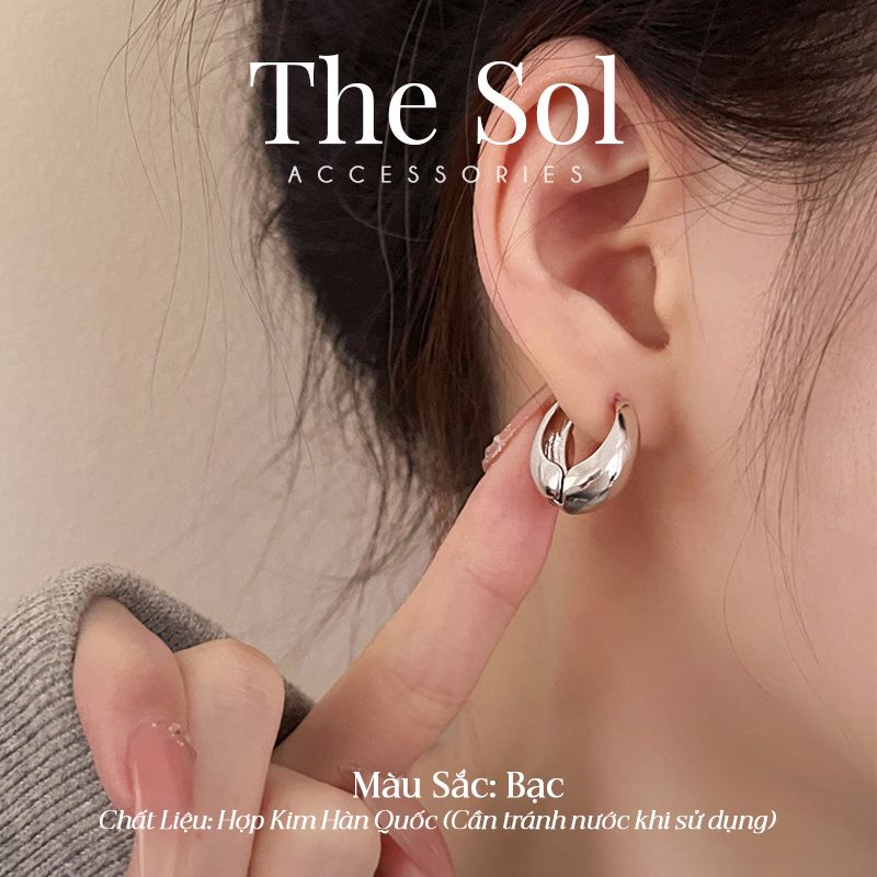 Bông Tai Hàn Quốc Oval Hoops