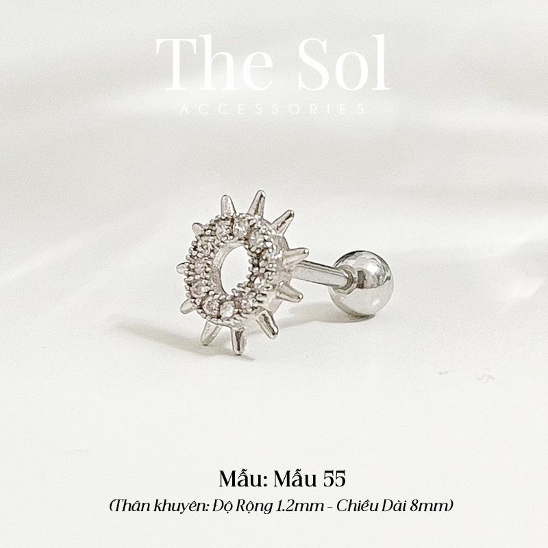 Khuyên Tai Thép Xi Mạ The Sun - Mẫu 55