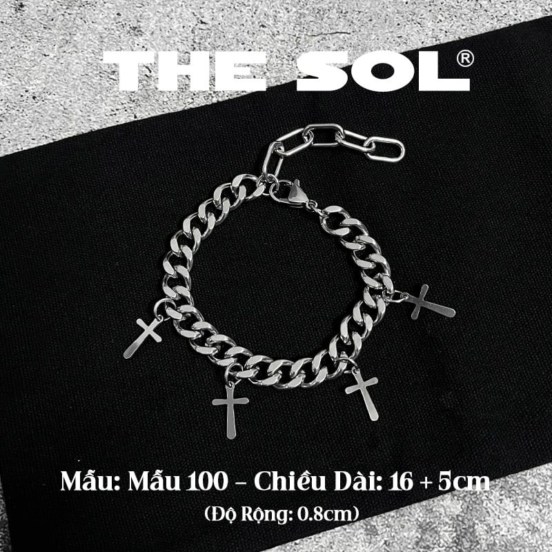 Lắc Tay Titan Unisex Mini Cross On Chain - Mẫu 100