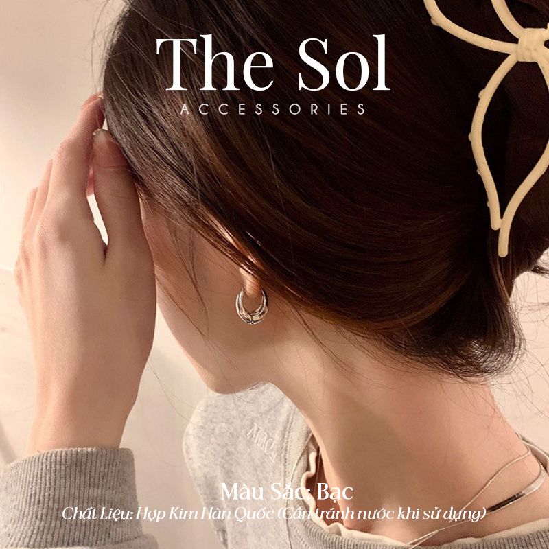 Bông Tai Hàn Quốc Oval Hoops