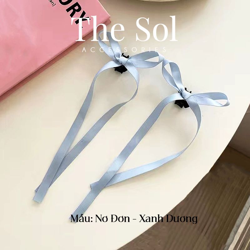 Kẹp Tóc Hàn Quốc Color Bow - Nơ Đơn (2 Chiếc)