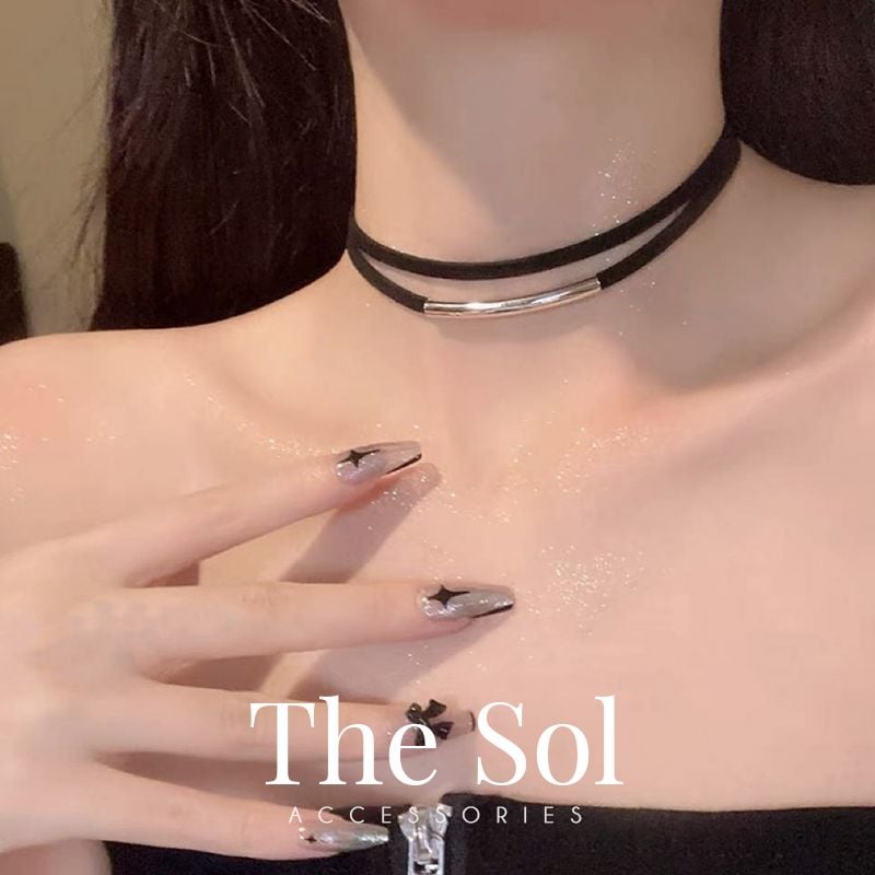 Choker Hàn Quốc Double Black Layer