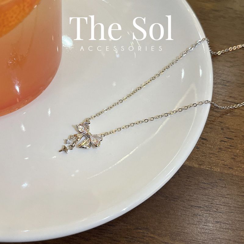 Dây Chuyền Hàn Quốc Metal Dia Bow
