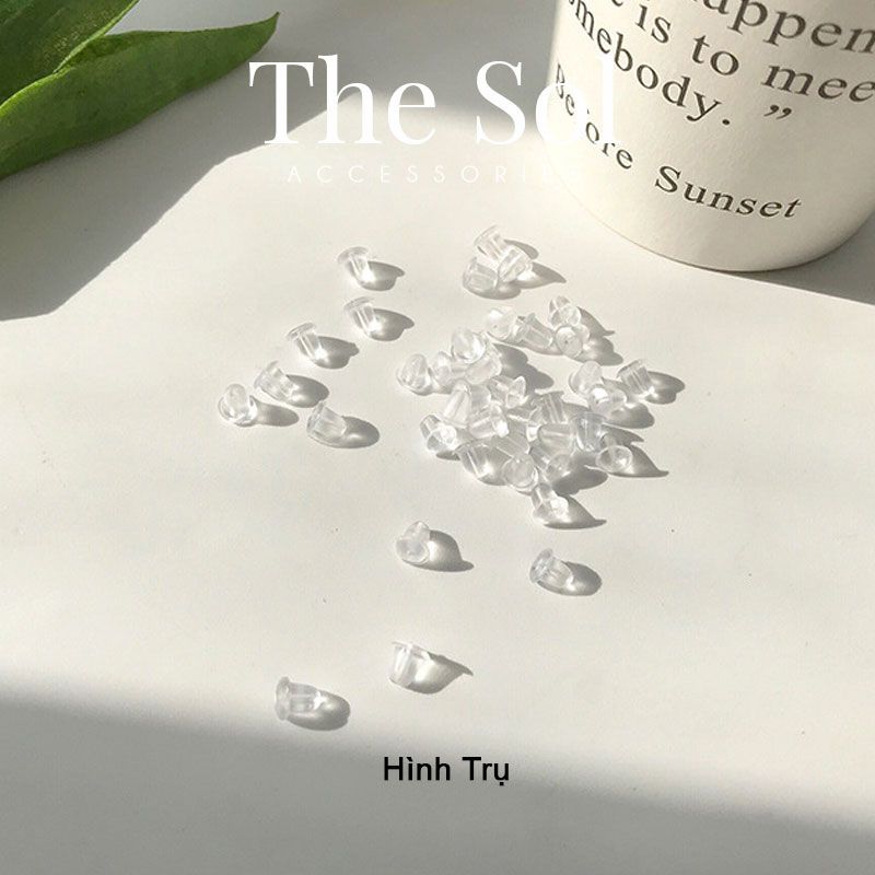Chuôi Silicone Bông Tai - Hình Trụ