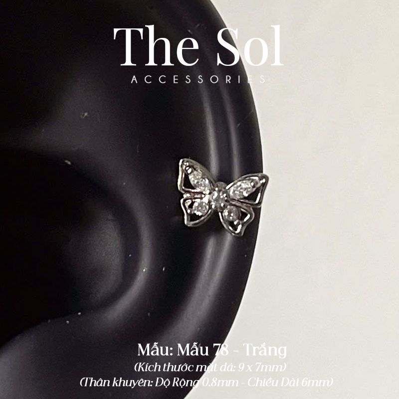 Khuyên Tai Thép Xi Mạ Dia Butterfly - Mẫu 78