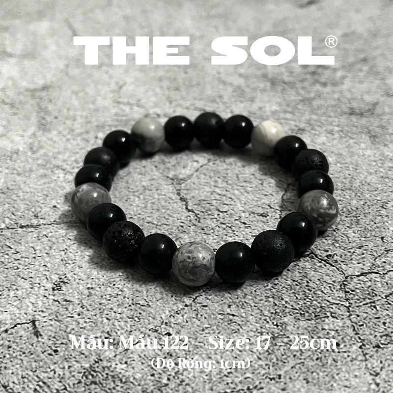 Lắc Tay Unisex Five Stone Beads - Mẫu 122