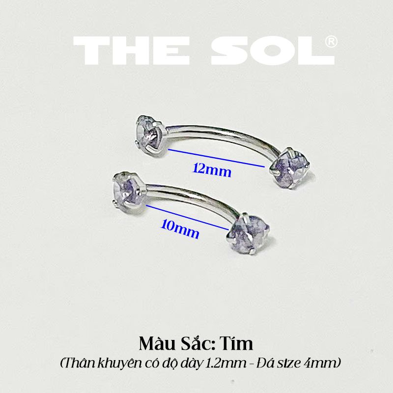 Khuyên Tai Titan Unisex ROOK Đính Đá Màu Sắc