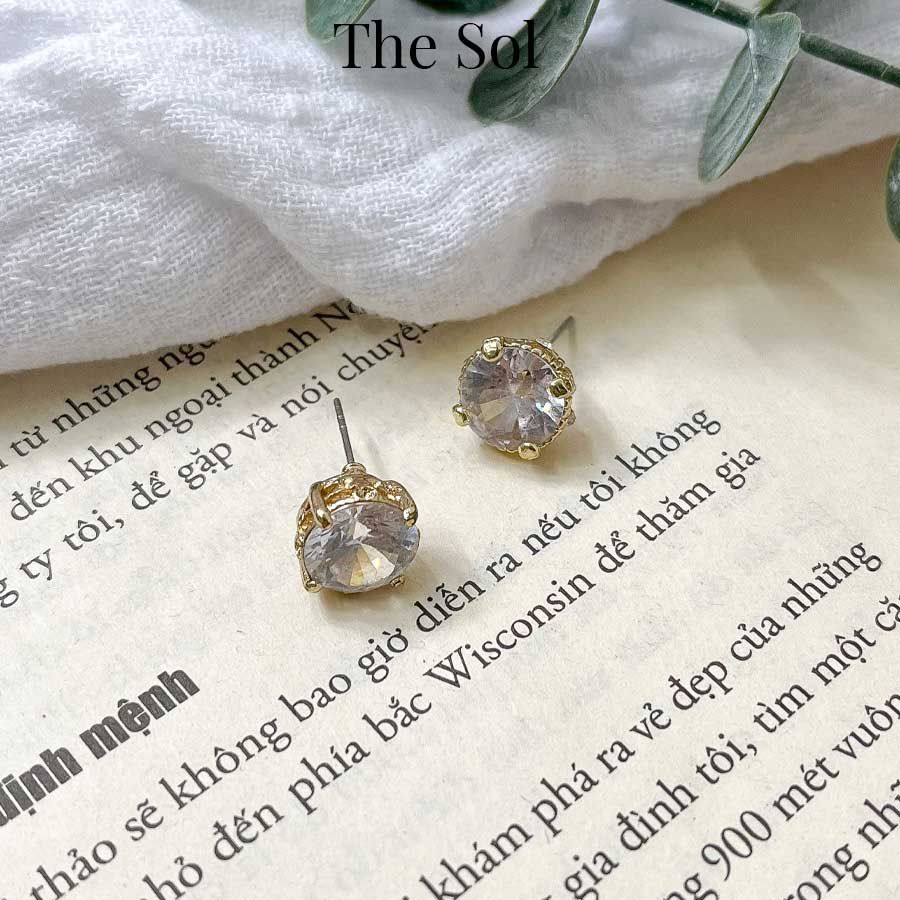 Bông Tai Hàn Quốc Basic Diamond In Gold