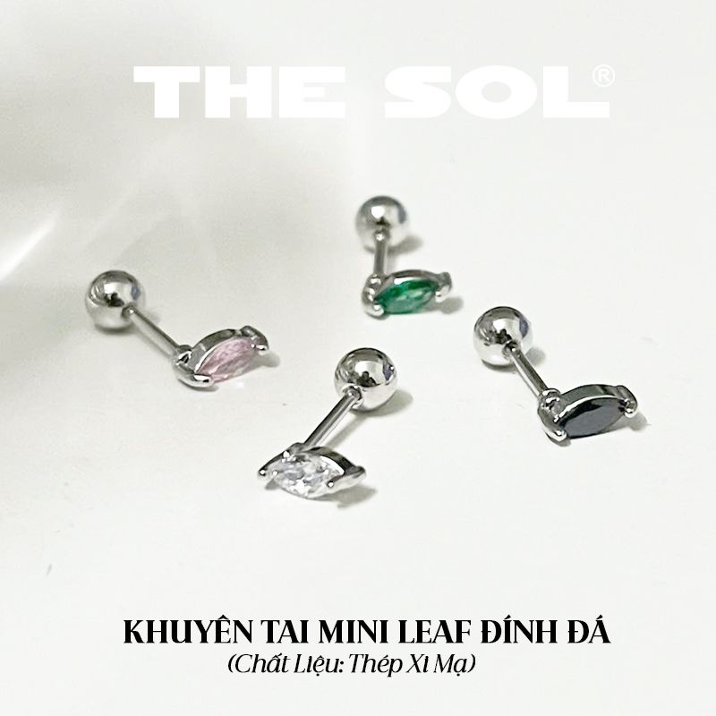 Khuyên Tai Thép Xi Mạ Mini Leaf - Mẫu 46