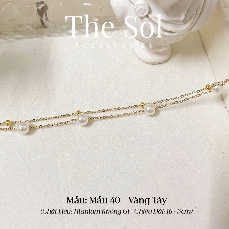 Lắc Tay Titan Double Layer Pearls - Mẫu 40
