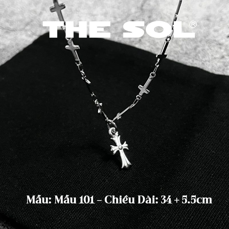 Dây Chuyền Titan Unisex Mini Cross & C.H - Mẫu 101
