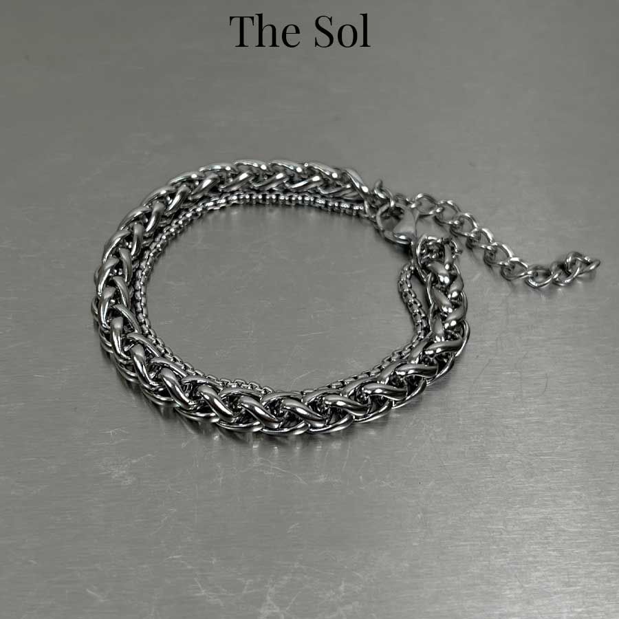 Lắc Tay Titan Unisex Double Oval Chain - Mẫu 34