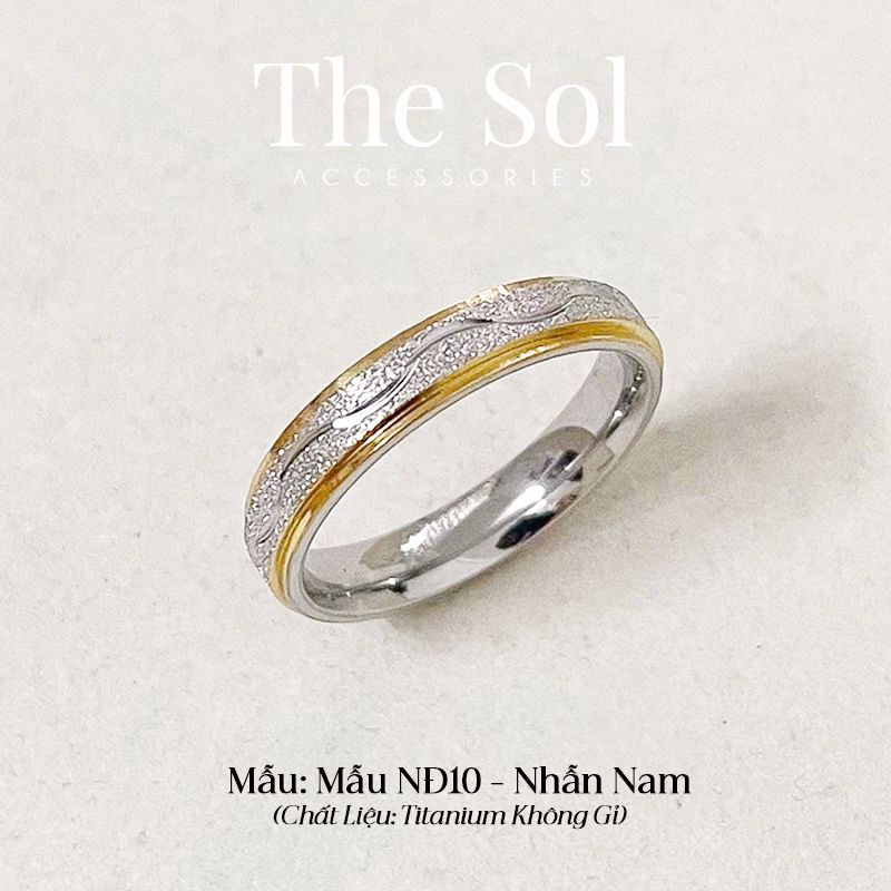 Nhẫn Titan Couple Golden Line - Mẫu NĐ10