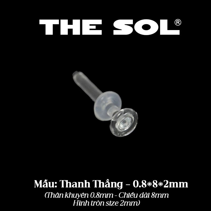 Khuyên Thủy Tinh Unisex - Thanh Thẳng