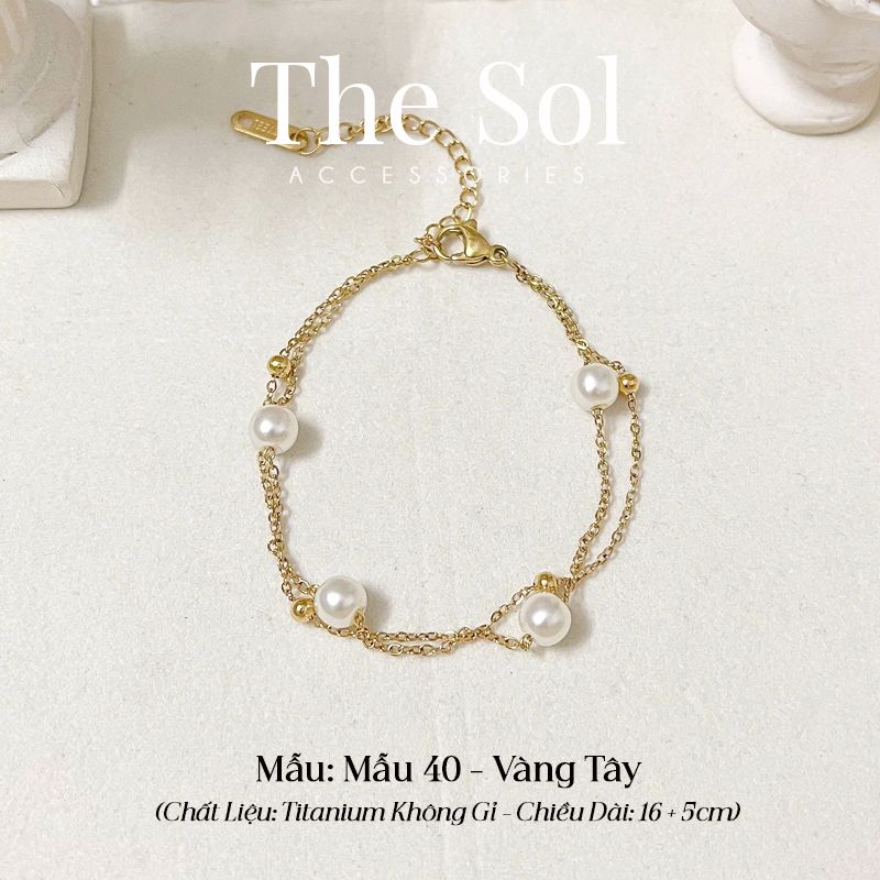 Lắc Tay Titan Double Layer Pearls - Mẫu 40