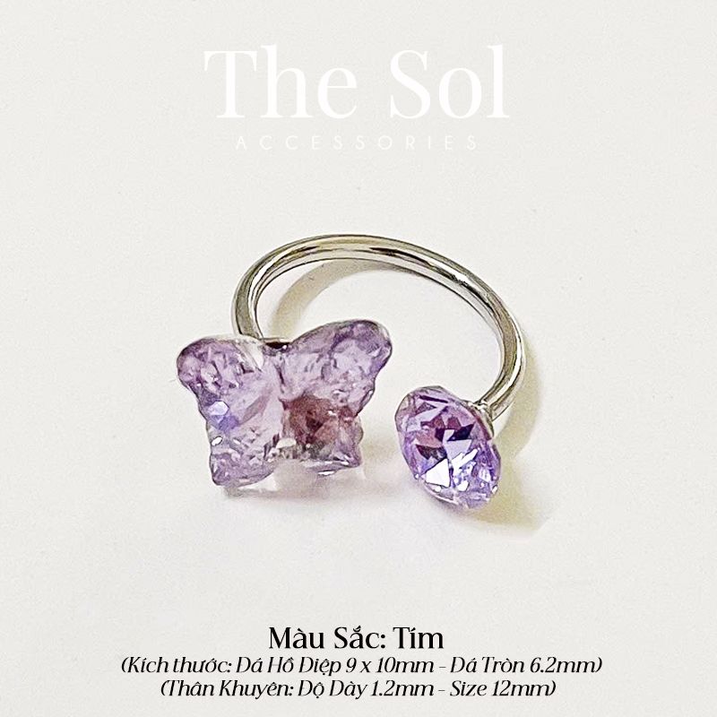 Khuyên Tai Titan SEPTUM Đá Hồ Điệp Màu Sắc
