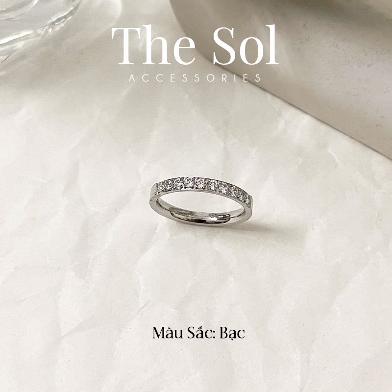 Nhẫn Titan Half Diamond Line