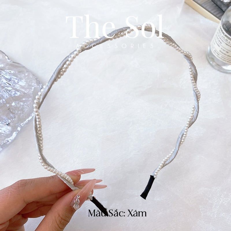 Cài Tóc Hàn Quốc Thin Silk&Pearls