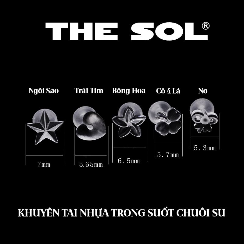 Khuyên Tai Nhựa Unisex Nhiều Hình Chuôi Su - 1 Đôi