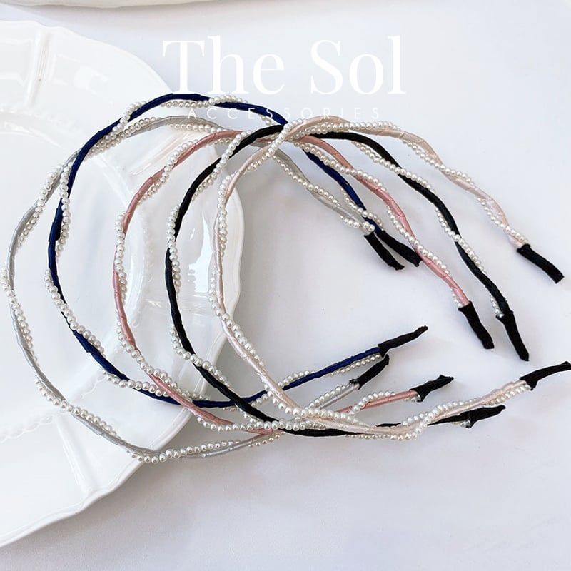 Cài Tóc Hàn Quốc Thin Silk&Pearls