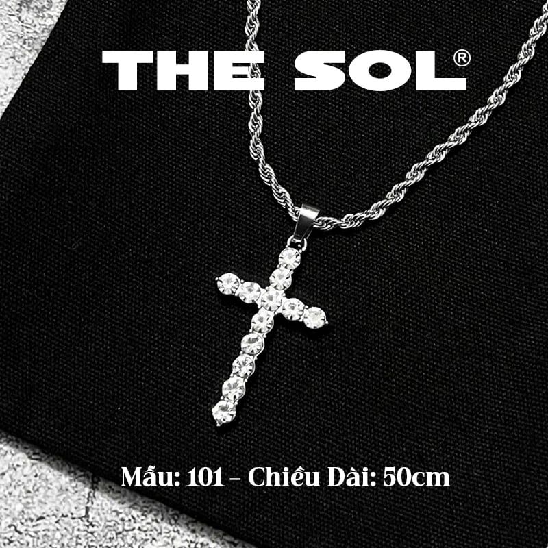 Dây Chuyền Titan Unisex Diamond Cross - Mẫu 101