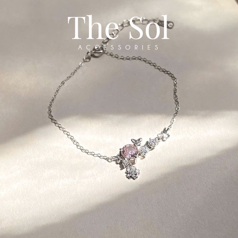 Lắc Tay Bạc Pinky Rose