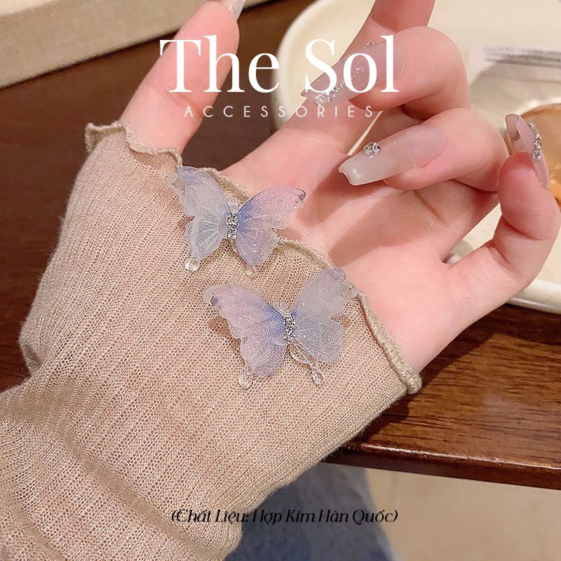 Bông Tai Hàn Quốc Blue Butterfly