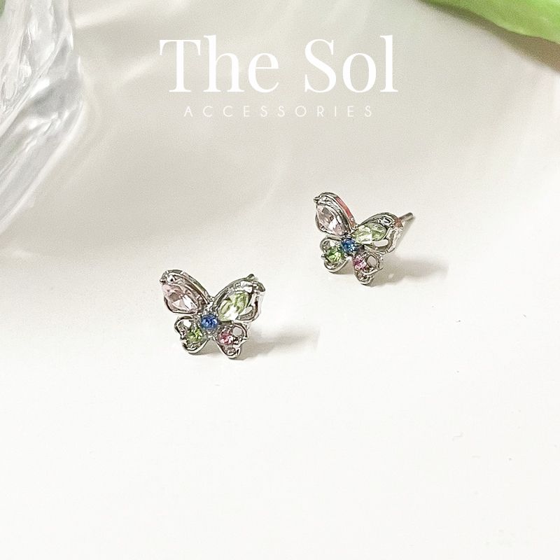 Bông Tai Hàn Quốc Colorful Butterfly