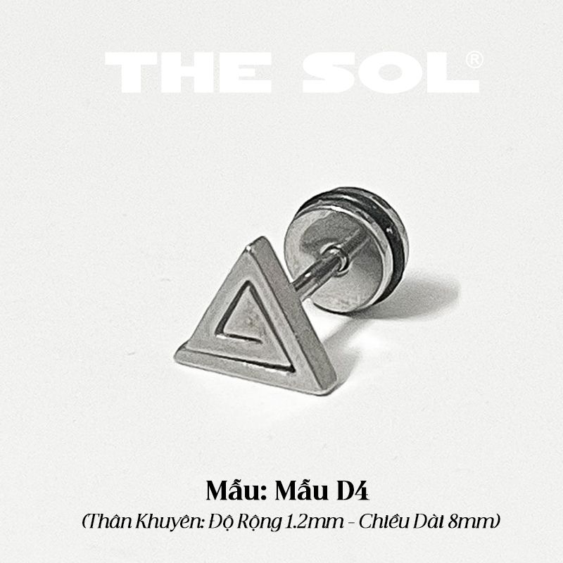 Khuyên Tai Titan Unisex Triangle Maze - Mãu D4