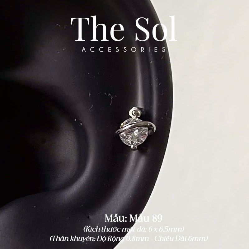 Khuyên Tai Thép Xi Mạ Mini Dia Galaxy - Mẫu 89