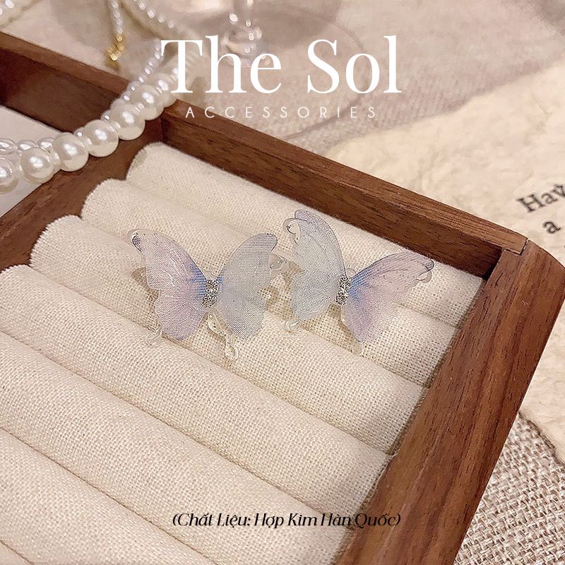 Bông Tai Hàn Quốc Blue Butterfly