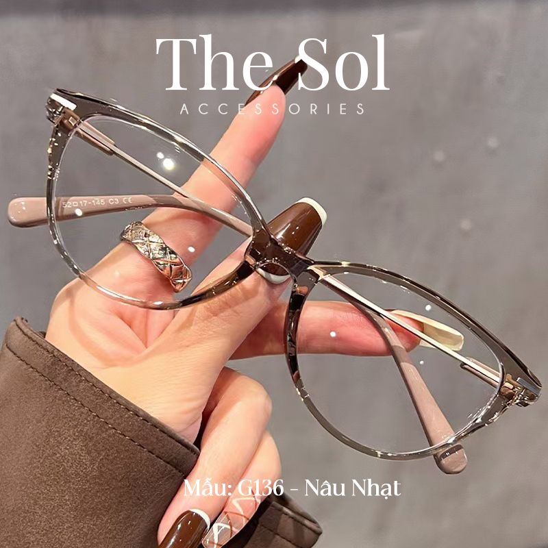 Kính Mắt Gọng Kim Loại Mắt Mèo Trendy