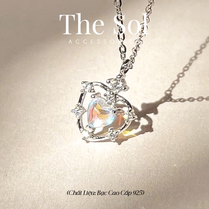 Dây Chuyền Bạc Moonstone Heart
