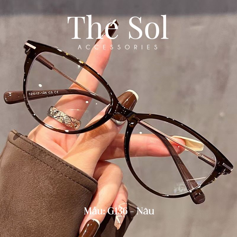 Kính Mắt Gọng Kim Loại Mắt Mèo Trendy