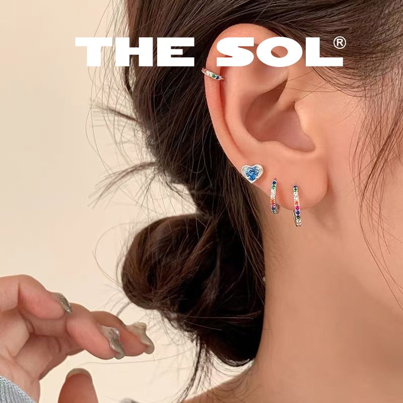 Khuyên Tai Thép Xi Mạ Khuyên Tròn Đính Đá 1.8mm - Mẫu 100