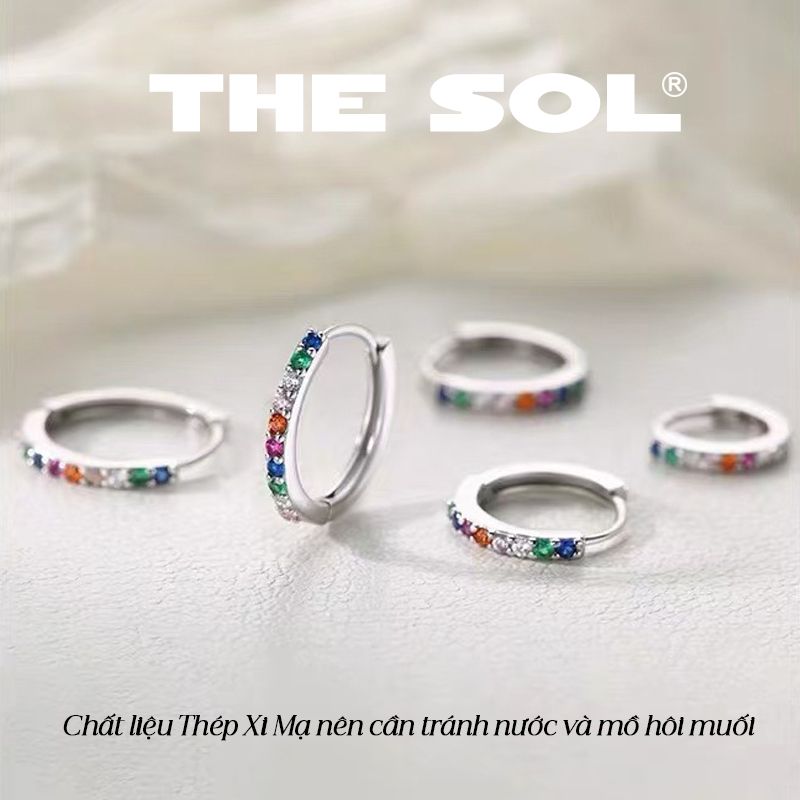 Khuyên Tai Thép Xi Mạ Khuyên Tròn Đính Đá 1.8mm - Mẫu 100