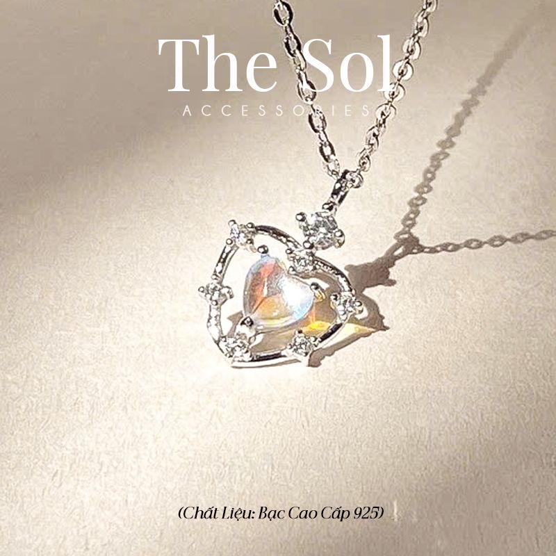 Dây Chuyền Bạc Moonstone Heart