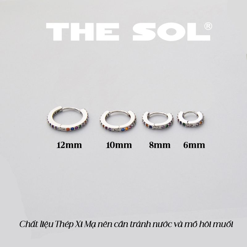 Khuyên Tai Thép Xi Mạ Khuyên Tròn Đính Đá 1.8mm - Mẫu 100