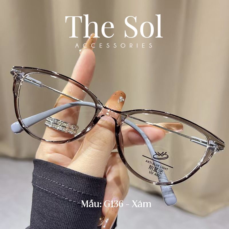Kính Mắt Gọng Kim Loại Mắt Mèo Trendy