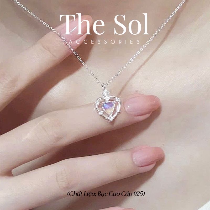 Dây Chuyền Bạc Moonstone Heart