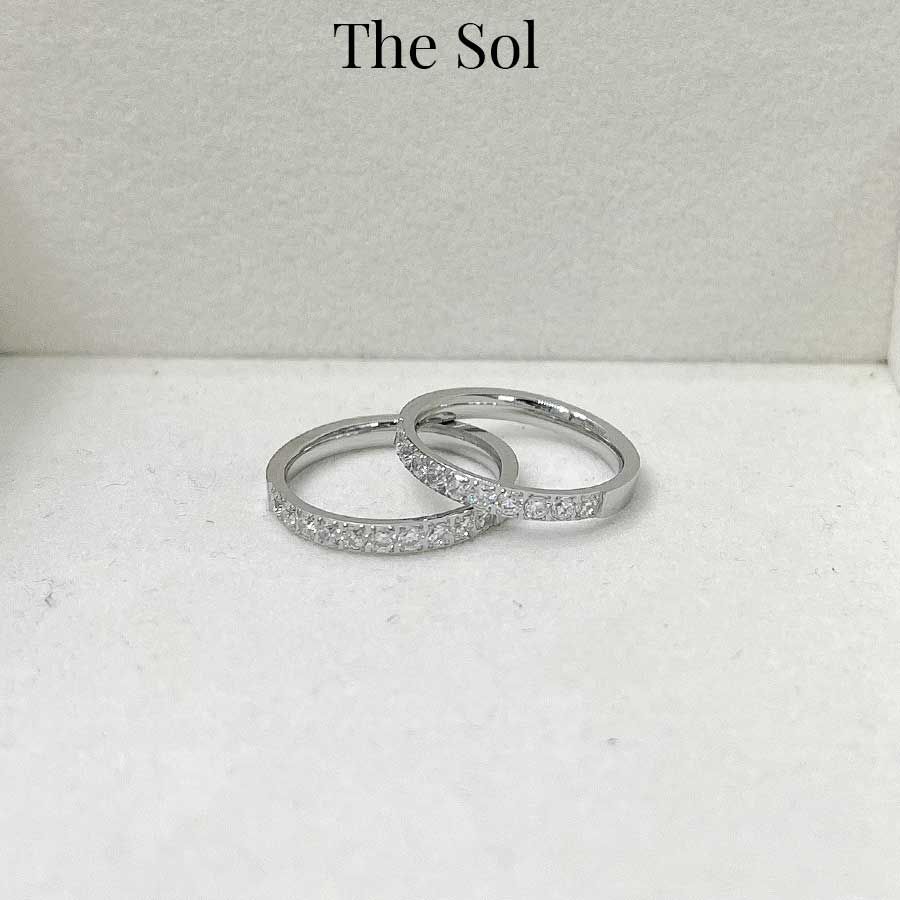 Nhẫn Titan Half Diamond Line