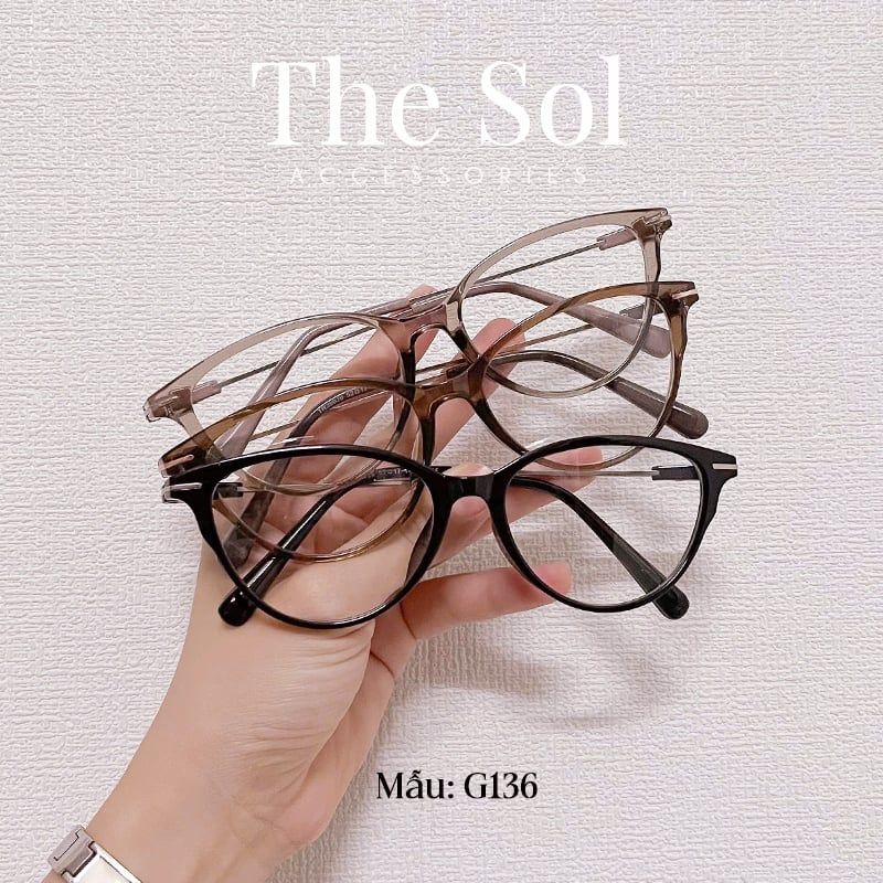 Kính Mắt Gọng Kim Loại Mắt Mèo Trendy