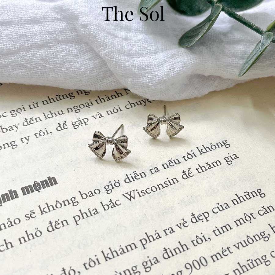 Bông Tai Hàn Quốc Silver Bow