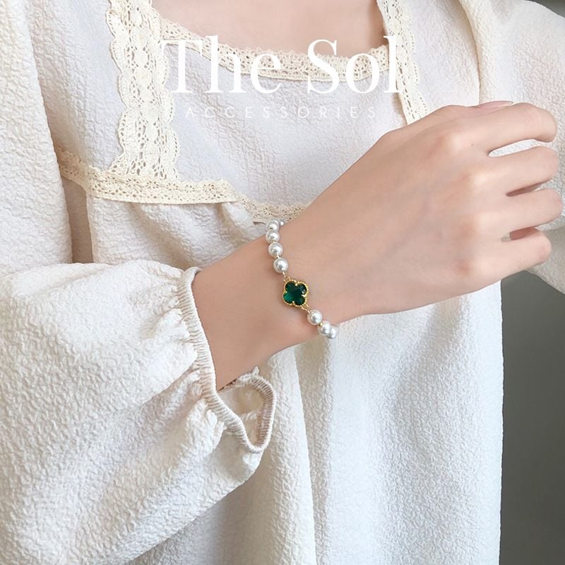 Lắc Tay Hàn Quốc Green Clover