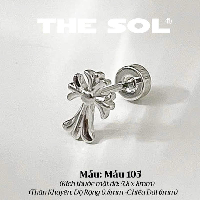 Khuyên Tai Thép Xi Mạ Mini C.Heart - Mẫu 105