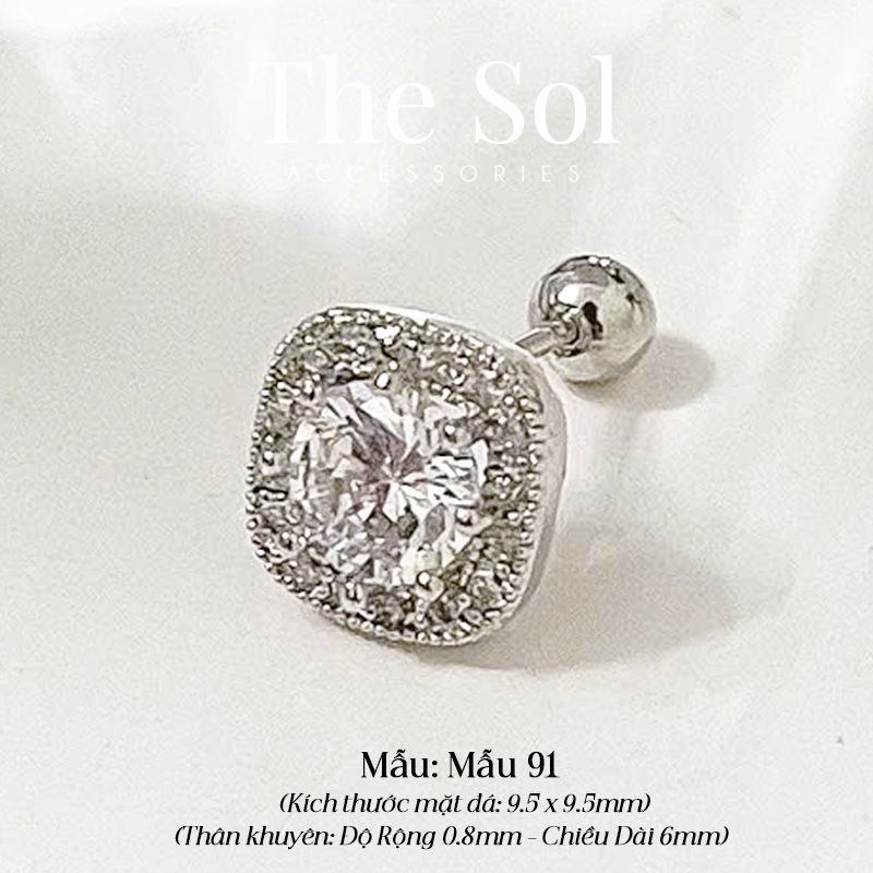 Khuyên Tai Thép Xi Mạ Luxury Amania - Mẫu 91