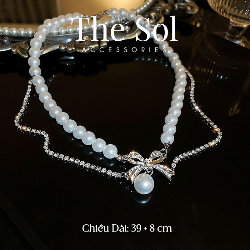 Choker Hàn Quốc Pearl & Dia Line