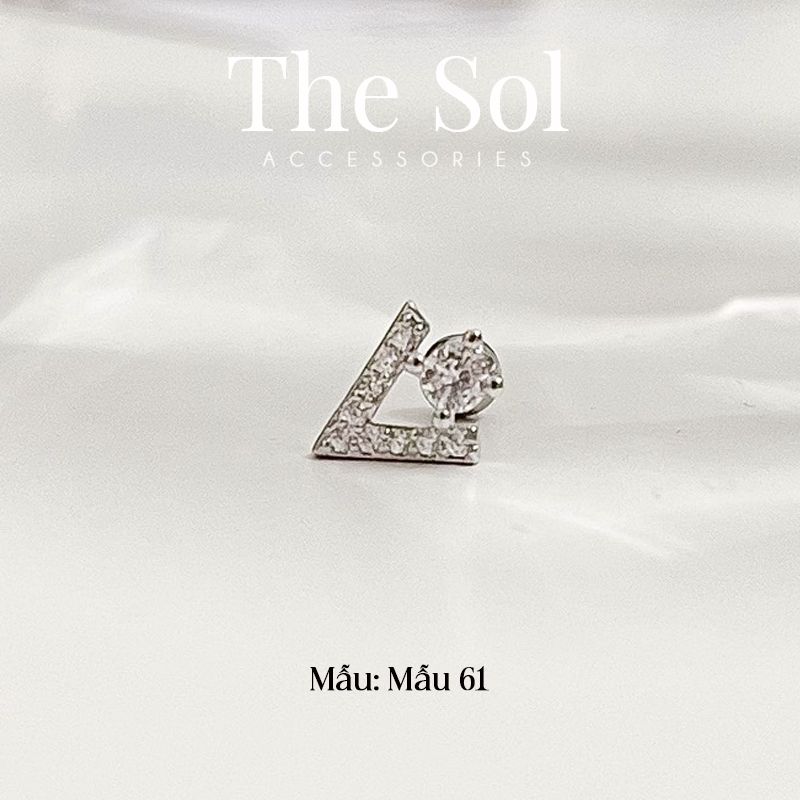 Khuyên Tai Thép Xi Mạ Diamond On V - Mẫu 61