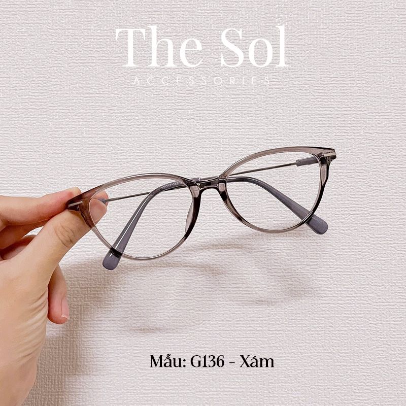 Kính Mắt Gọng Kim Loại Mắt Mèo Trendy